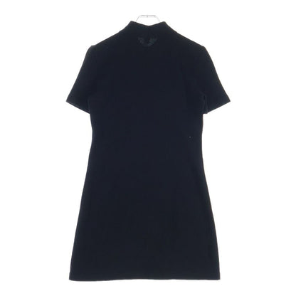 Louis Vuitton Gold Color Snap Button Monogram Pique Polo Dress Cotton Dress Black — view 2