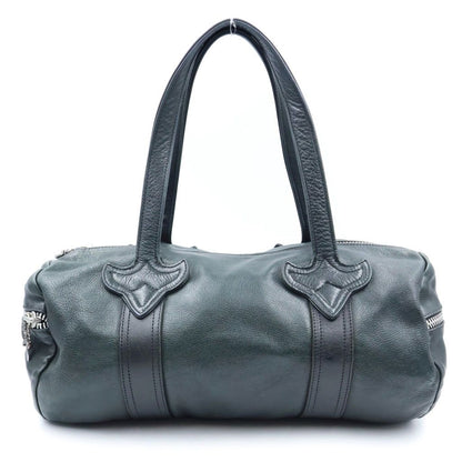 Chrome Hearts Duffle Tiny Dagger Zip Leather Boston Bag Black