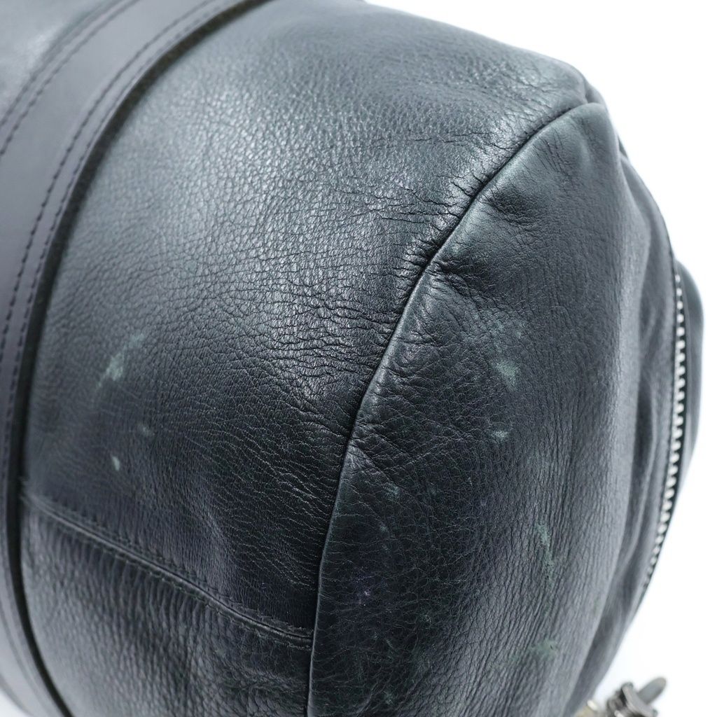 Chrome Hearts Duffle Tiny Dagger Zip Leather Boston Bag Black — view 5