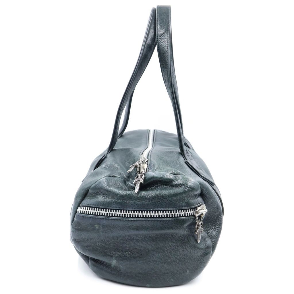 Chrome Hearts Duffle Tiny Dagger Zip Leather Boston Bag Black — view 3