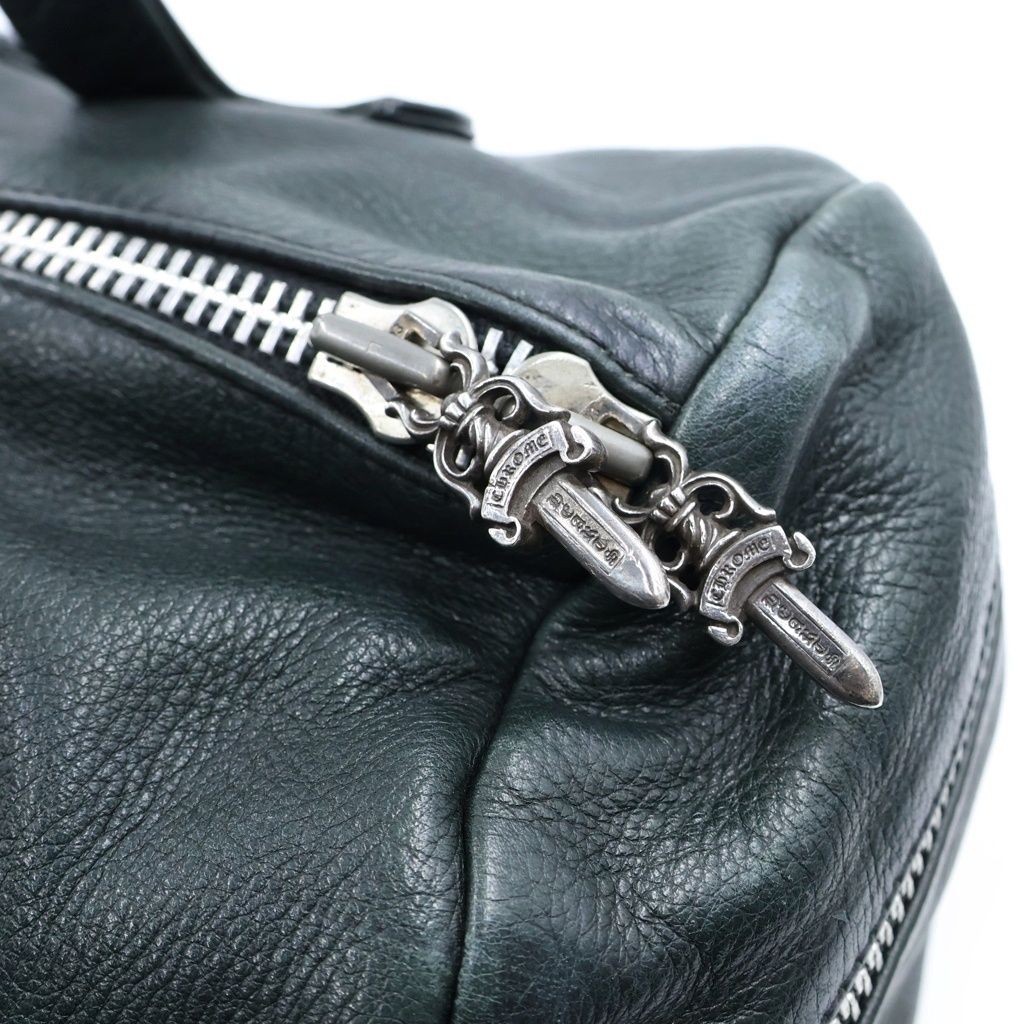 Chrome Hearts Duffle Tiny Dagger Zip Leather Boston Bag Black — view 6