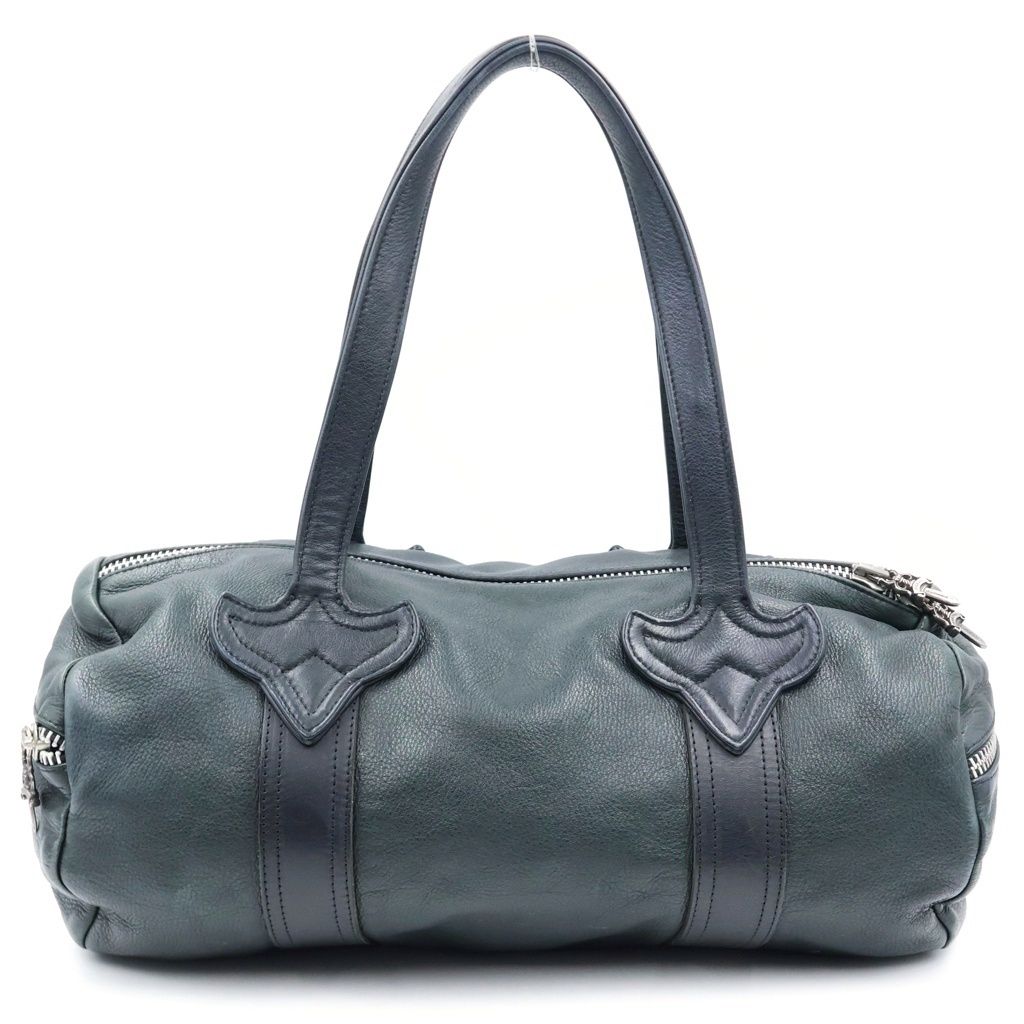 Chrome Hearts Duffle Tiny Dagger Zip Leather Boston Bag Black — view 2
