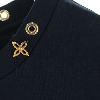 Louis Vuitton Neck Decoration Top Ruffle Dress Black — view 5