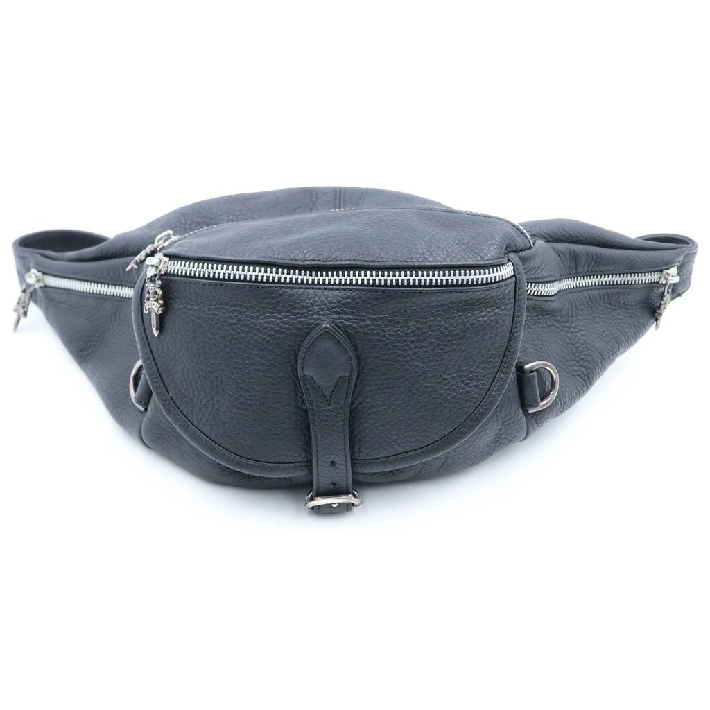 Chrome Hearts 1 Snat Pack Dagger Zip Gunslinger Belt Leather Waist Bag Black
