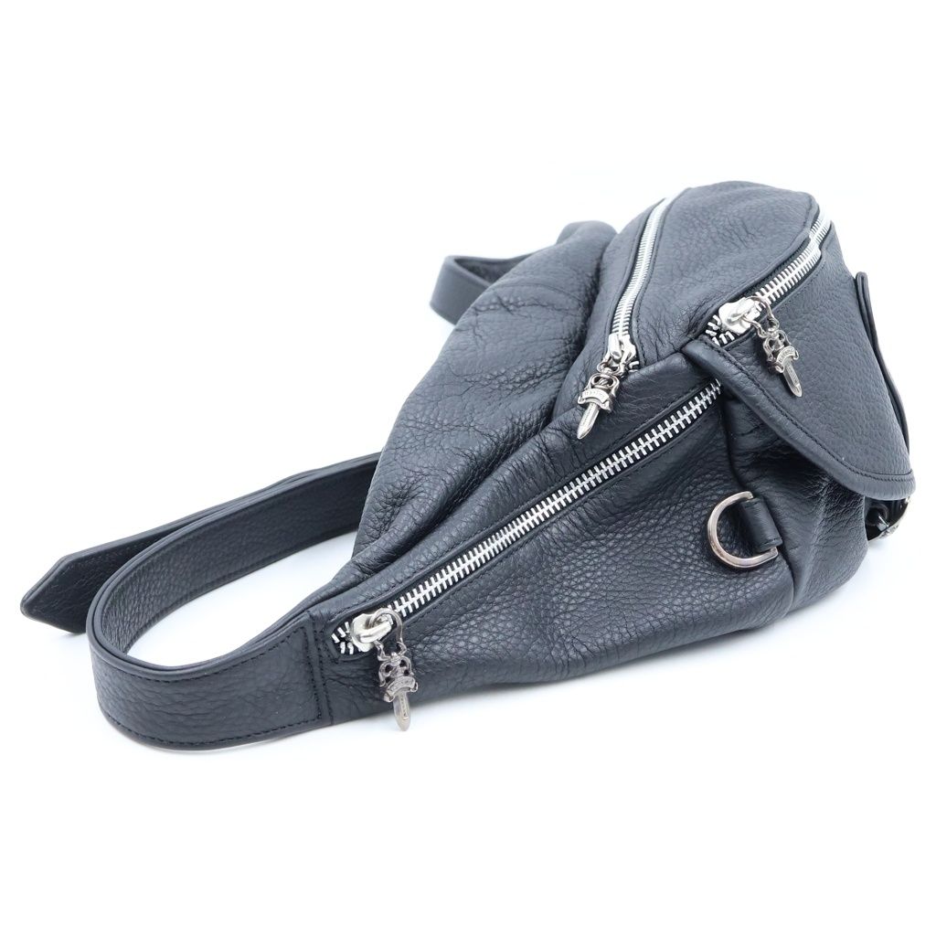 Chrome Hearts 1 Snat Pack Dagger Zip Gunslinger Belt Leather Waist Bag Black — view 3