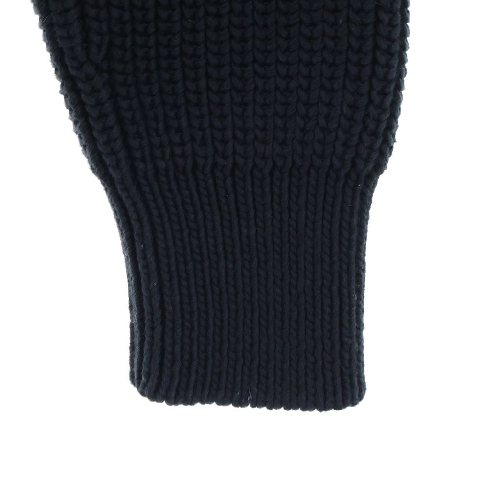 Prada Logo Cotton Crew Neck Knit Sweater Black — view 5