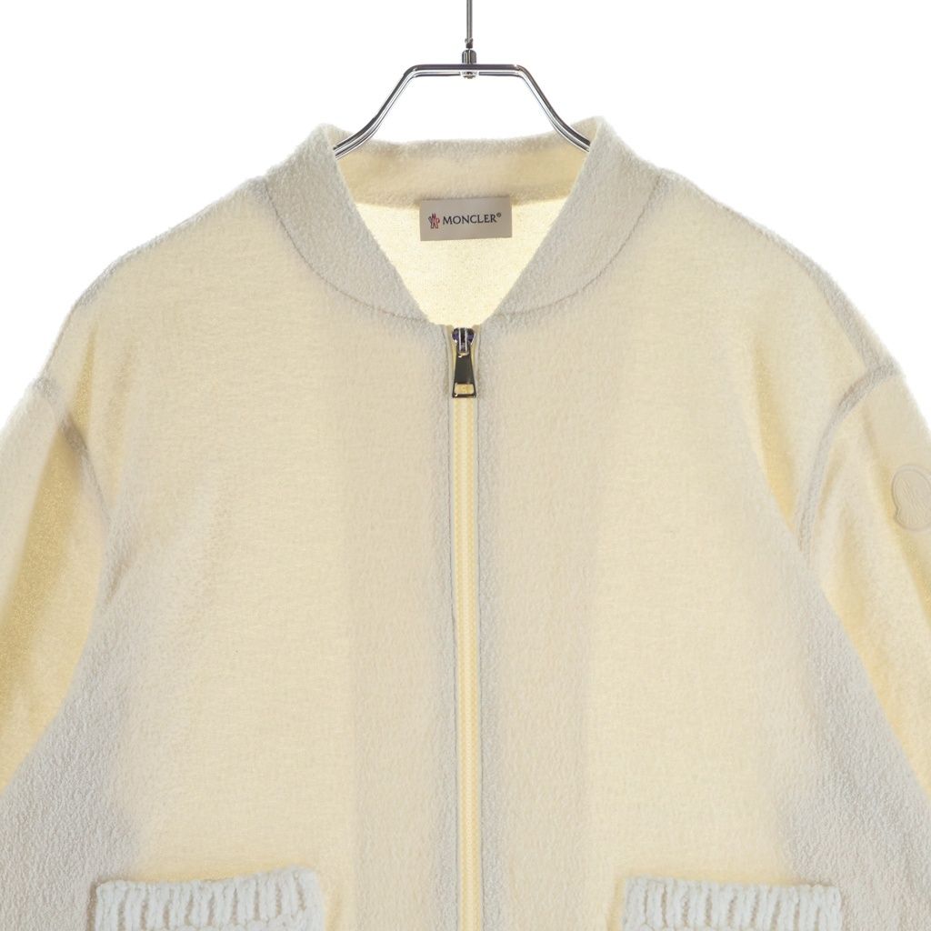 Moncler Boucle Nylon Jacket Zip Up Hoodie White — view 3