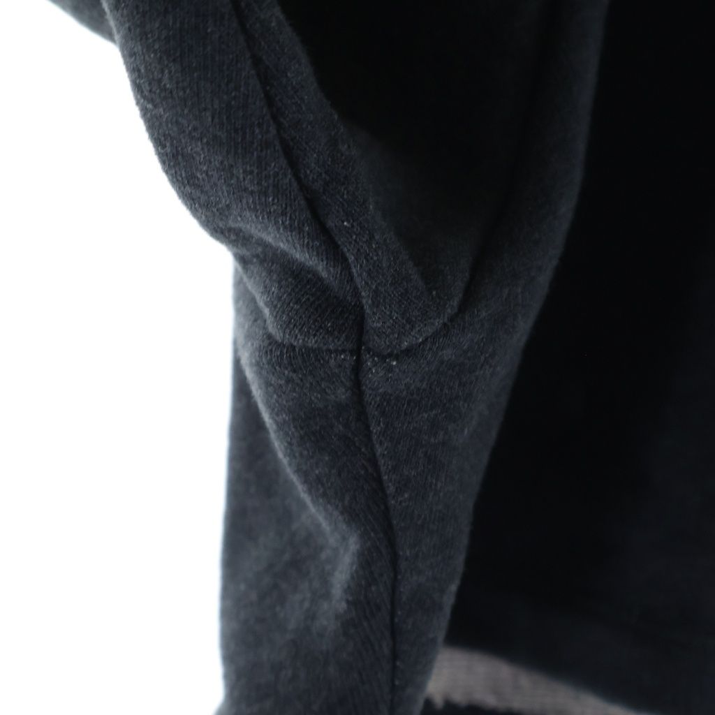 Loewe Leather Anagram Patch Cropped Cotton Hoodie Pullover Sweatshirt Gray — view 5