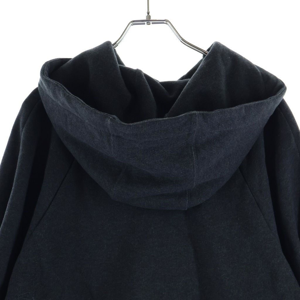 Loewe Leather Anagram Patch Cropped Cotton Hoodie Pullover Sweatshirt Gray — view 4