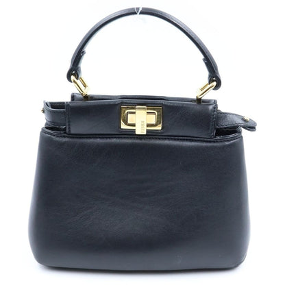 Fendi Peekaboo Iconic 2-Way Shoulder Bag Black Leather Gold — view 2