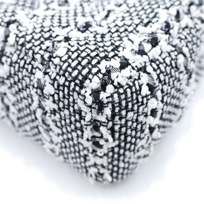 Chanel Quilted Tweed Chain Mini Shoulder Bag Pearl Handle Black White Gold — view 5