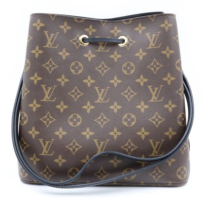 Louis Vuitton Monogram Neo Noe Shoulder Bag Brown Black Leather Gold — view 2
