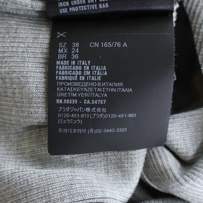 Prada Logo Silk Crew Neck Sweater Gray — view 8