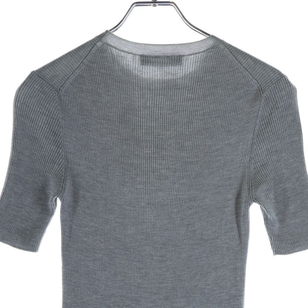 Prada Logo Silk Crew Neck Sweater Gray — view 4