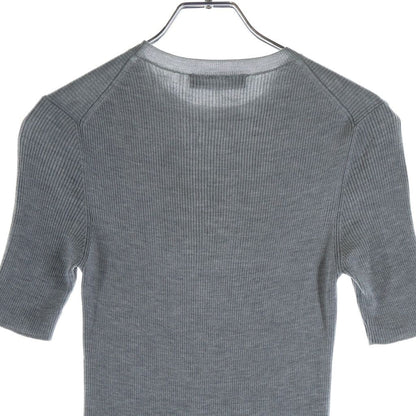 Prada Logo Silk Crew Neck Sweater Gray — view 4