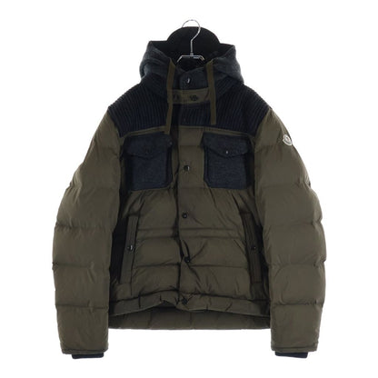 Moncler Leblond les Blanc Wool Switch Nylon Down Jacket Khaki