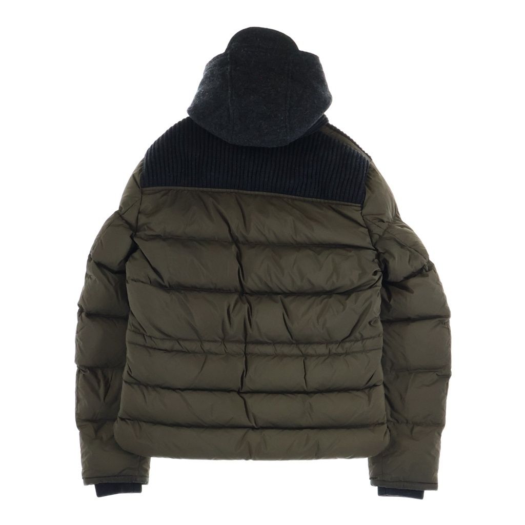 Moncler Leblond les Blanc Wool Switch Nylon Down Jacket Khaki — view 2