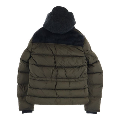 Moncler Leblond les Blanc Wool Switch Nylon Down Jacket Khaki — view 2