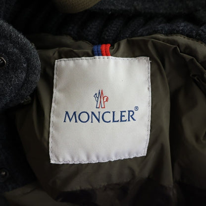 Moncler Leblond les Blanc Wool Switch Nylon Down Jacket Khaki — view 7