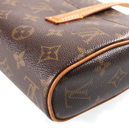 Louis Vuitton Monogram Sonatine Mini Bag Brown Leather Gold — view 7