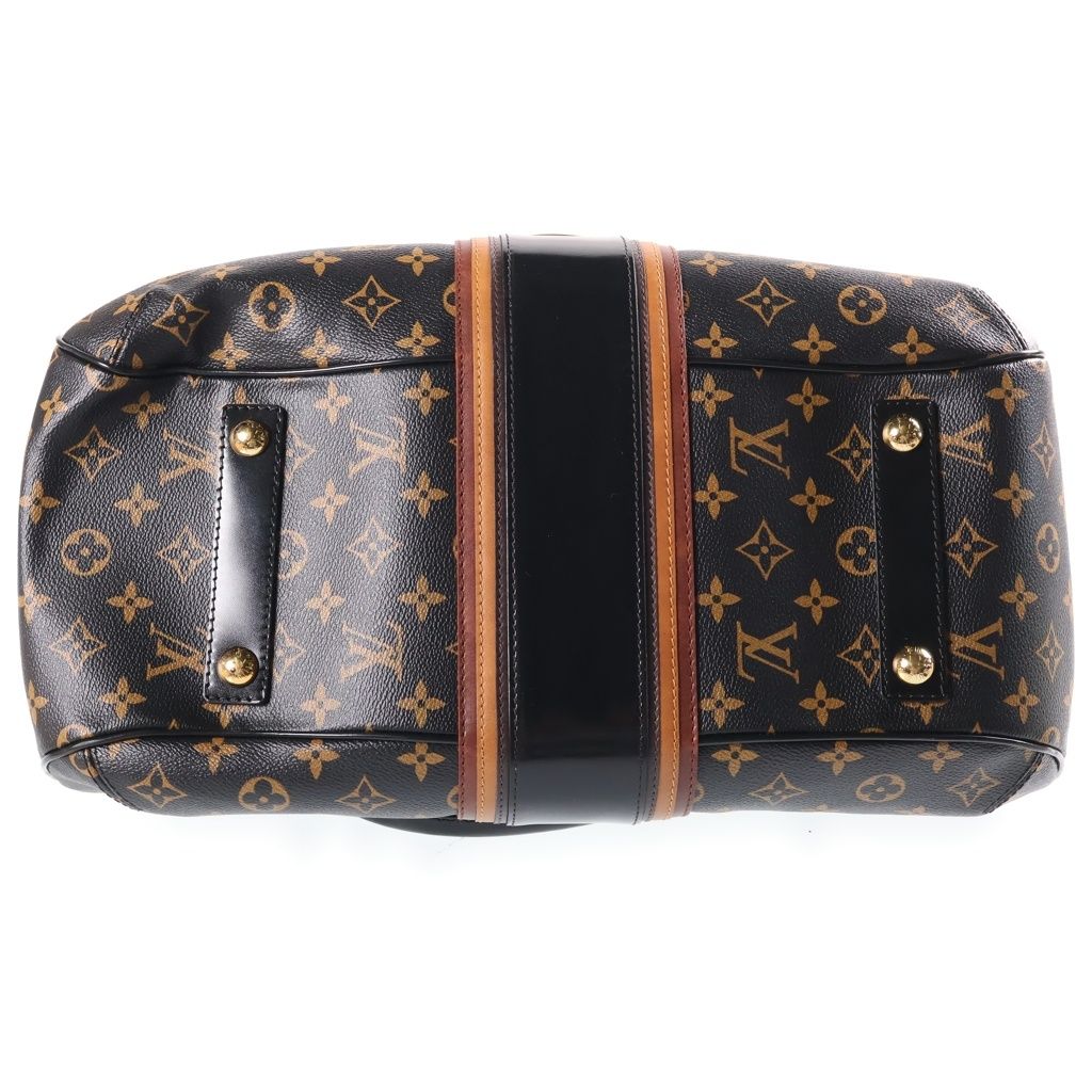 Louis Vuitton Greet Monogram Mirage Boston Bag Brown Black Leather Gold — view 4