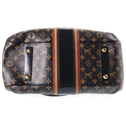 Louis Vuitton Greet Monogram Mirage Boston Bag Brown Black Leather Gold — view 4