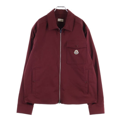 Moncler Full Zip Up Front Logo Shirt Jacket Bordeaux Wine