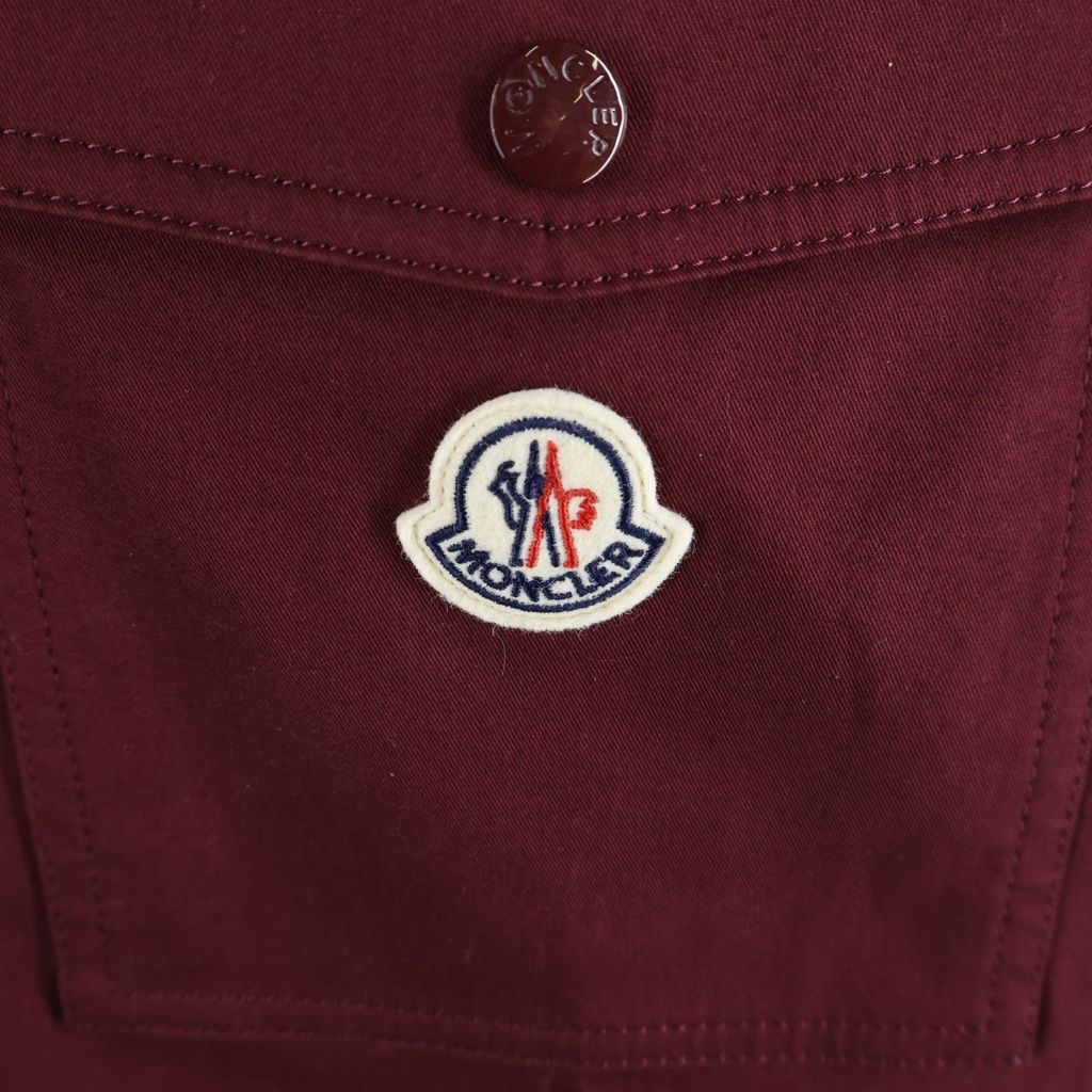 Moncler Full Zip Up Front Logo Shirt Jacket Bordeaux Wine — view 5