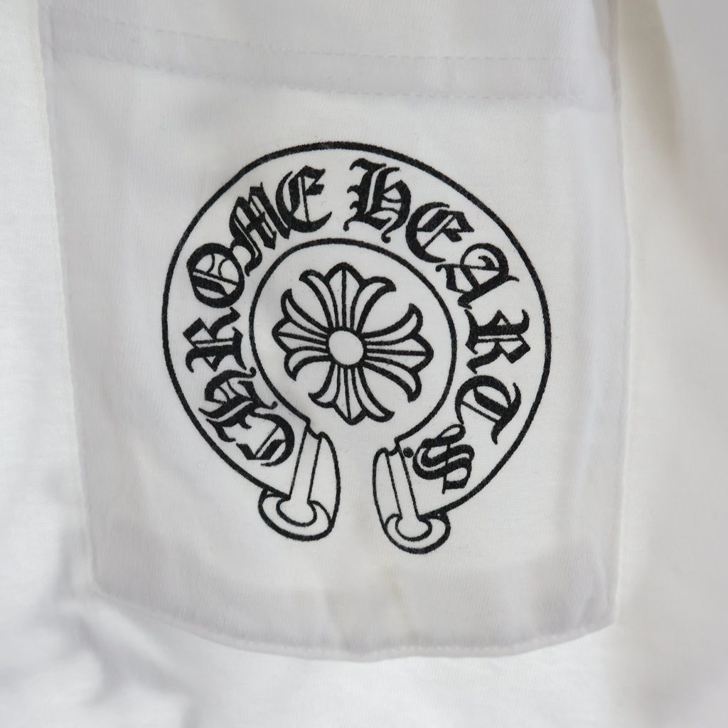 Chrome Hearts Horseshoe Short Sleeve Tee Print Pocket T-Shirt White — view 4
