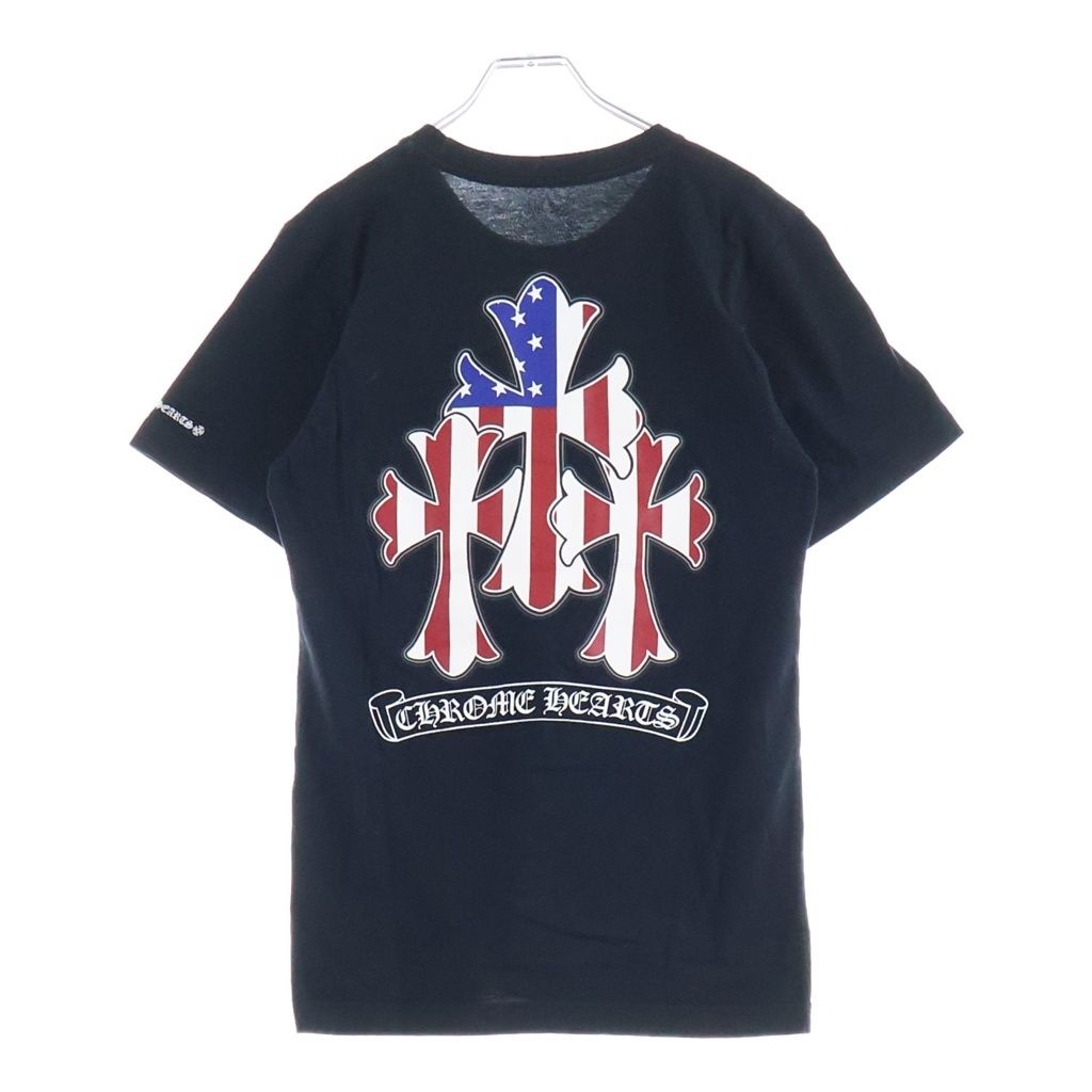 Chrome Hearts Triple Cross American Flag Usa Dagger T-shirts Pocket Short