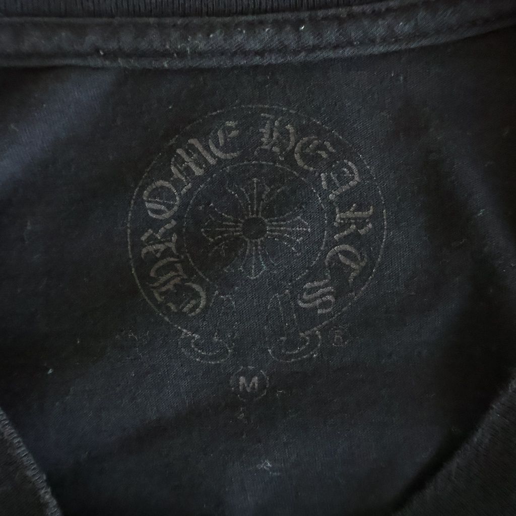 Chrome Hearts Front Logo Crew Neck Sleeve T-Shirt Black — view 7