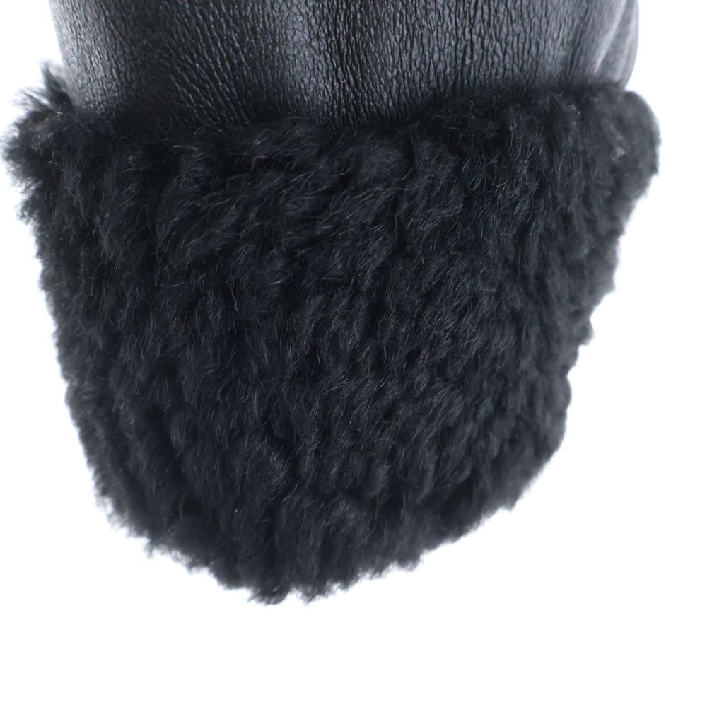 Chanel CC Logo Shearling Short Jacket Black — view 5