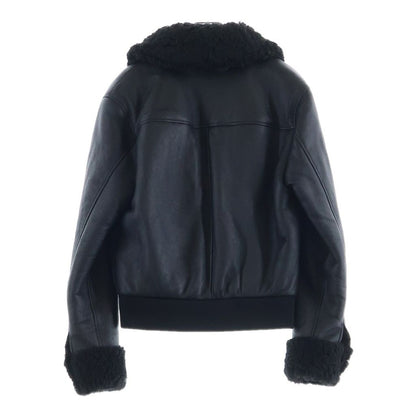 Chanel CC Logo Shearling Short Jacket Black — view 2