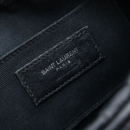 Saint Laurent Paris Camp Small Camera Shoulder Bag Leather Croco Embossed Black — view 7