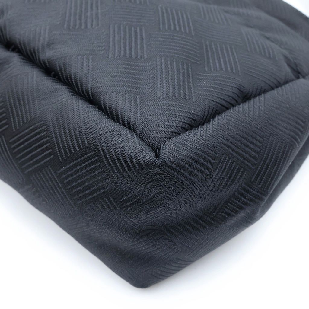 Bottega Veneta Intrecciato Jacquard Nylon Shoulder Bag Black — view 5
