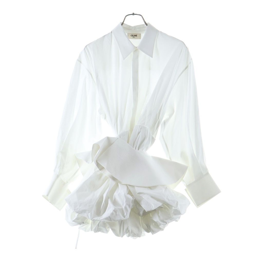 Celine Shirt Dress Cotton White