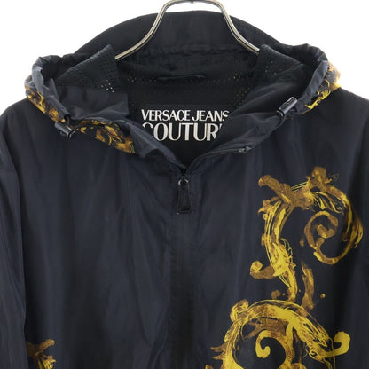 Versace Barocco Pattern Nylon Hooded Jacket Black Gold — view 3