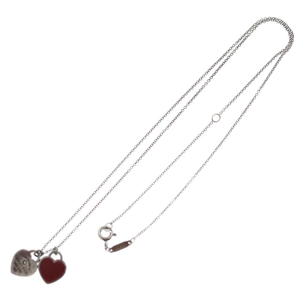 Tiffany & Co Return to Double Heart Pendant Chain Silver — view 2