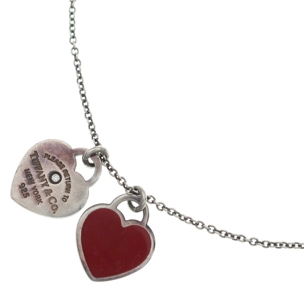 Tiffany & Co Return to Double Heart Pendant Chain Silver