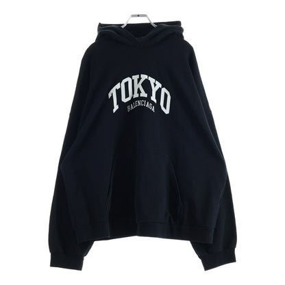 Balenciaga Cities Tokyo Front Logo Pullover Hoodie Black Cotton