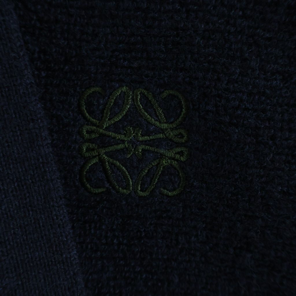 Loewe Anagram Zip Up Hoodie Navy Polyester — view 6