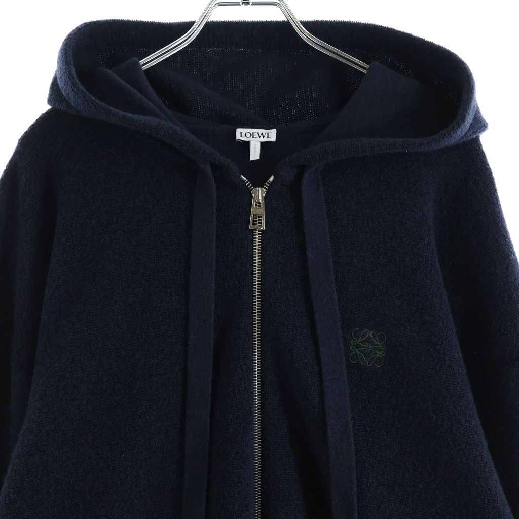 Loewe Anagram Zip Up Hoodie Navy Polyester — view 3