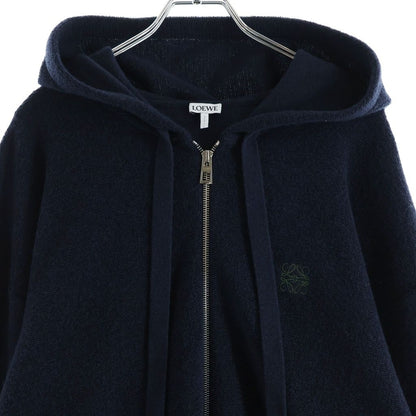 Loewe Anagram Zip Up Hoodie Navy Polyester — view 3