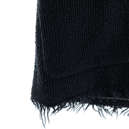 Chanel CC Logo Fringe Tweed Jacket Navy Silver — view 6