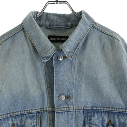 Balenciaga Back Logo Denim Jacket Light Blue — view 3