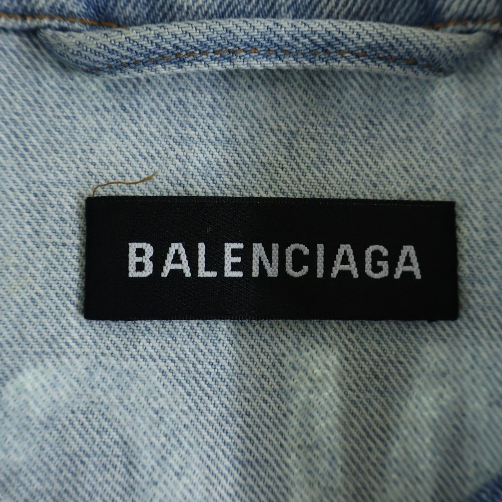 Balenciaga Back Logo Denim Jacket Light Blue — view 6