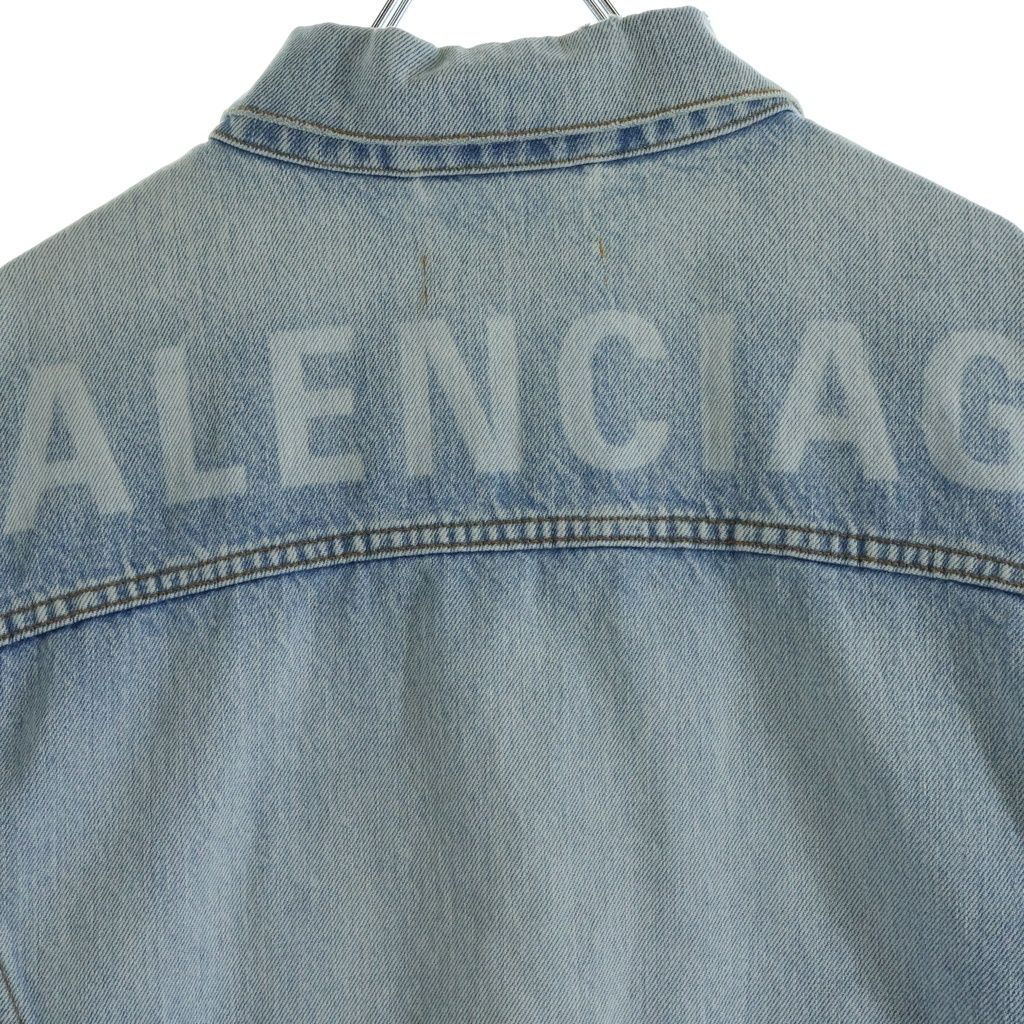 Balenciaga Back Logo Denim Jacket Light Blue — view 4
