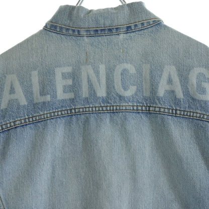 Balenciaga Back Logo Denim Jacket Light Blue — view 4