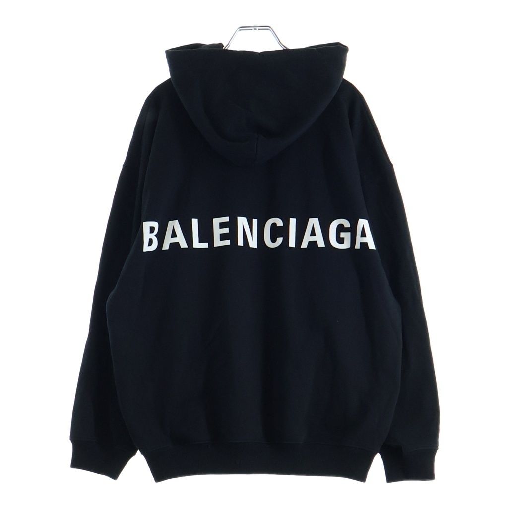 Balenciaga Back Logo Pullover Hoodie Black Cotton
