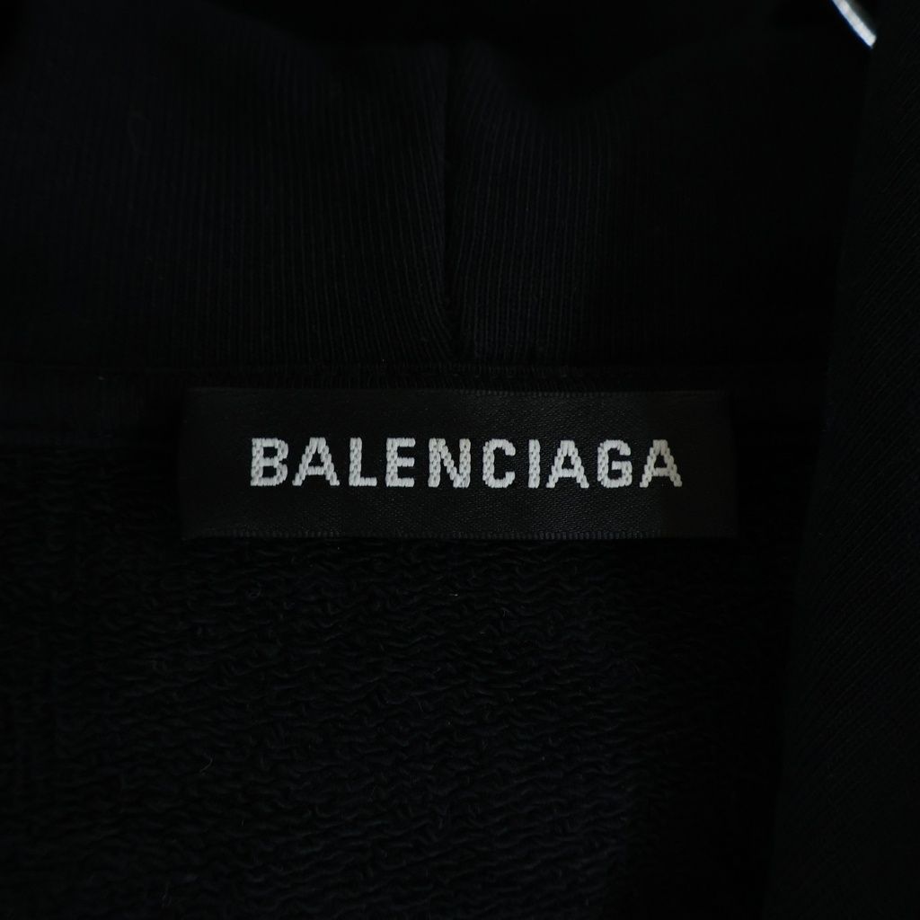 Balenciaga Back Logo Pullover Hoodie Black Cotton — view 6